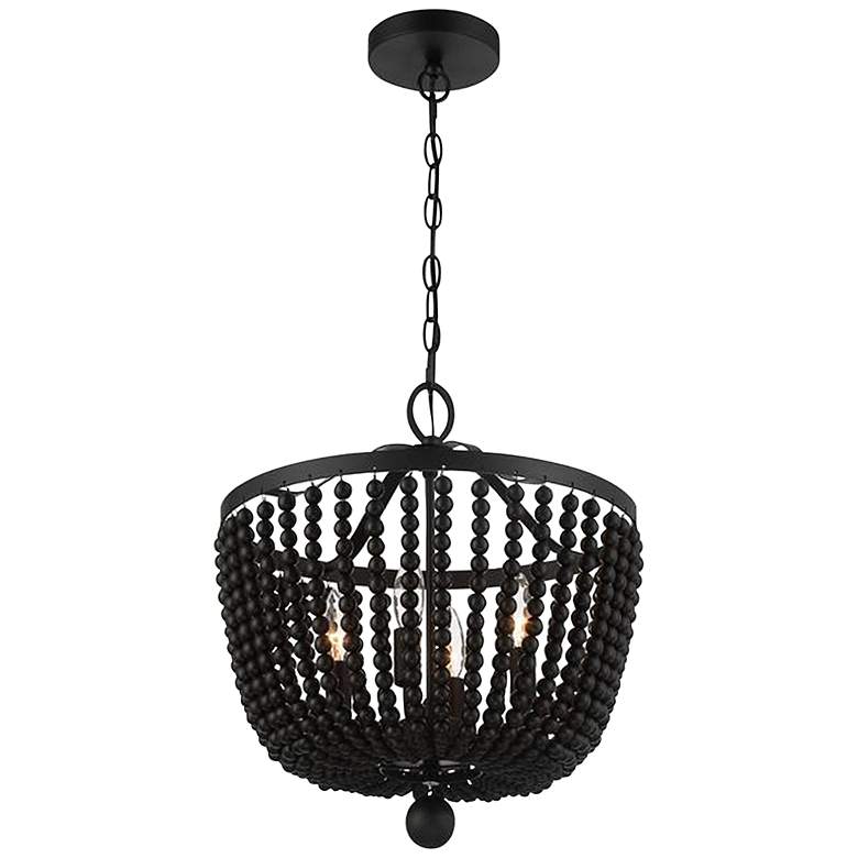Image 5 Crystorama Rylee 16 1/2 inch Wide Matte Black Ceiling Light more views