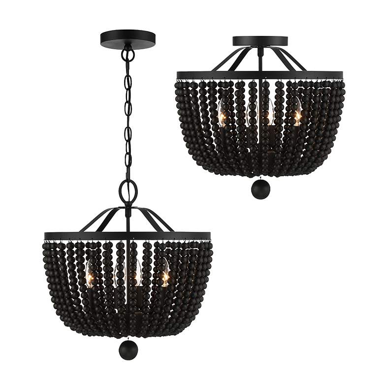 Image 5 Crystorama Rylee 16 1/2" Wide Matte Black Ceiling Light more views