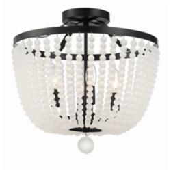 Crystorama Rylee 16 1/2" Wide Matte Black Ceiling Light