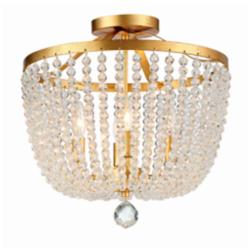 Crystorama Rylee 16 1/2"W Antique Gold Glass Ceiling Light