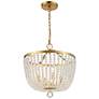 Crystorama Rylee 16 1/2"W Antique Gold Glass Ceiling Light