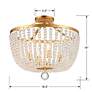 6_Crystorama Rylee 16 1/2"W Antique Gold Glass Ceiling Light more views