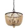 Crystorama Rylee 16 1/2"W Bronze and Wood Beads Ceiling Light