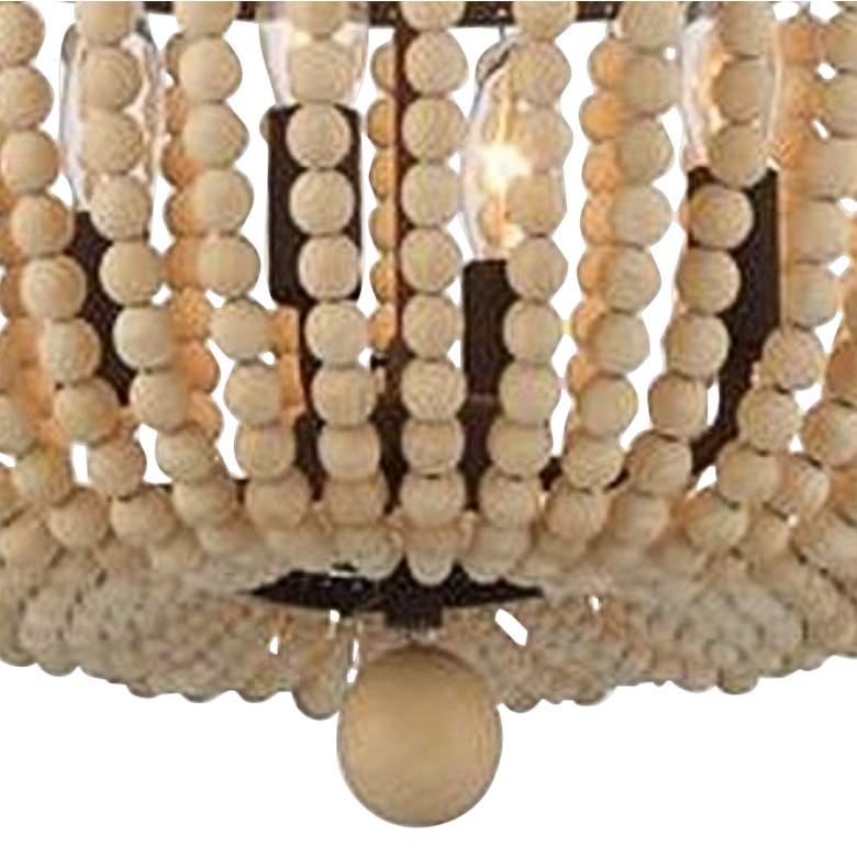 Image 3 Crystorama Rylee 16 1/2"W Bronze and Wood Beads Ceiling Light more views