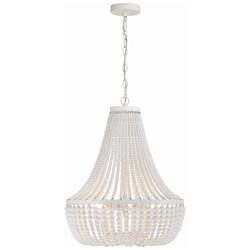Crystorama Rylee 18 3/4" Wide Matte White 6-Light Chandelier