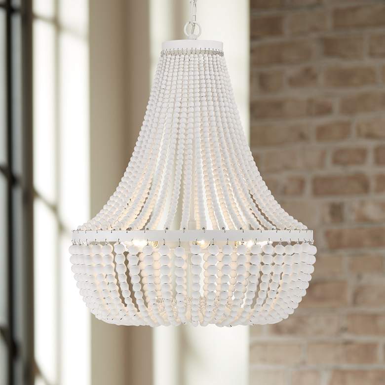 Image 1 Crystorama Rylee 18 3/4 inch Wide Matte White 6-Light Chandelier