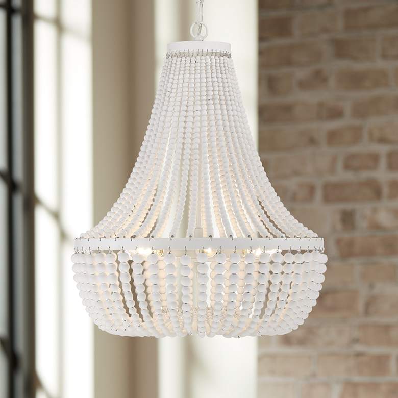 Image 1 Crystorama Rylee 18 3/4" Wide Matte White 6-Light Chandelier