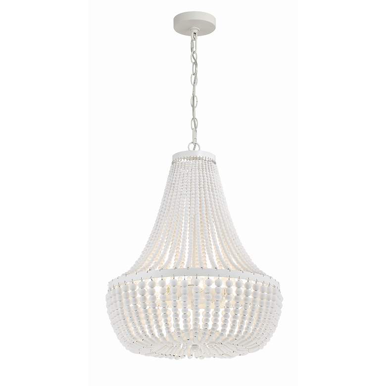 Image 4 Crystorama Rylee 18 3/4 inch Wide Matte White 6-Light Chandelier more views