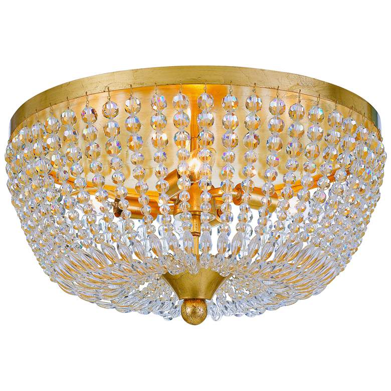 Image 1 Crystorama Rylee 18 inch Wide Antique Gold Ceiling Light