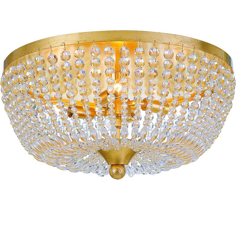 Image 3 Crystorama Rylee 18" Wide Antique Gold Ceiling Light more views