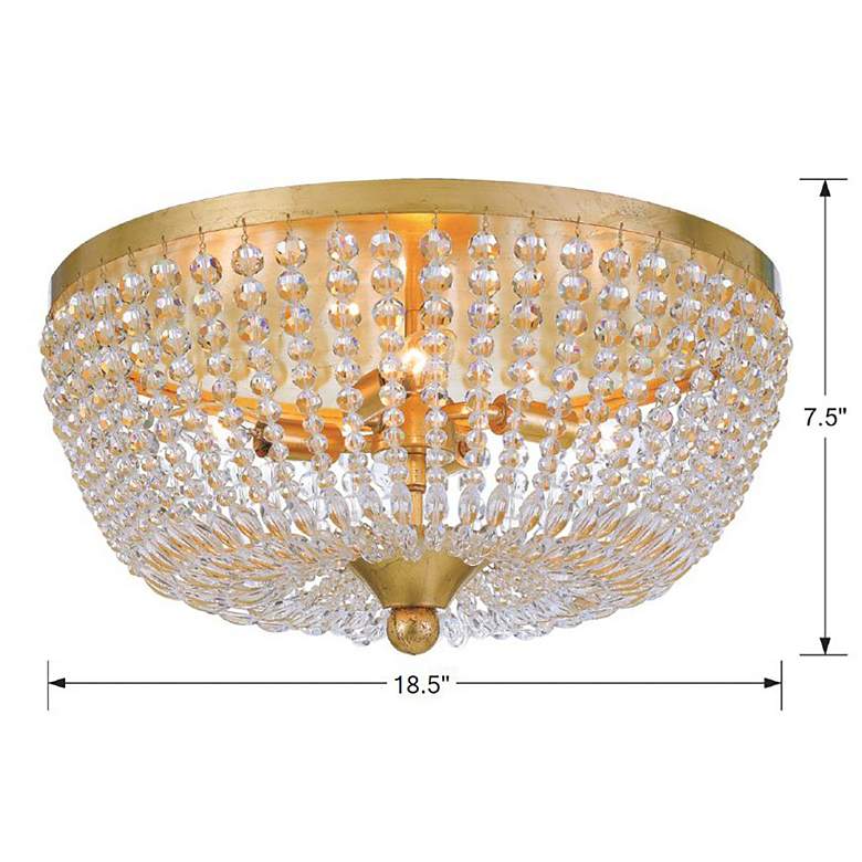 Image 6 Crystorama Rylee 18" Wide Antique Gold Ceiling Light more views