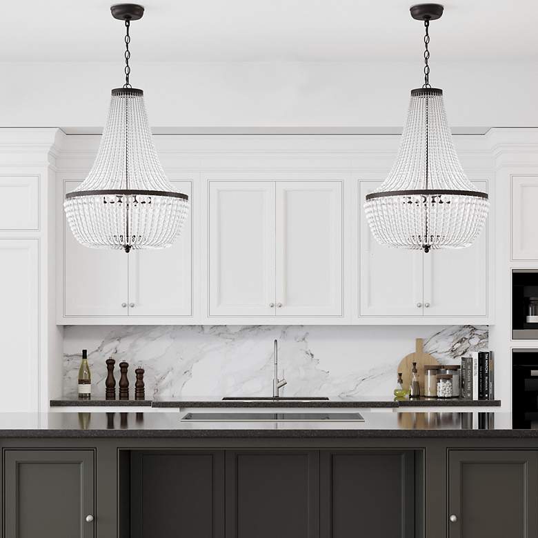 Image 6 Crystorama Rylee 18" Wide Matte Black Crystal Chandelier more views