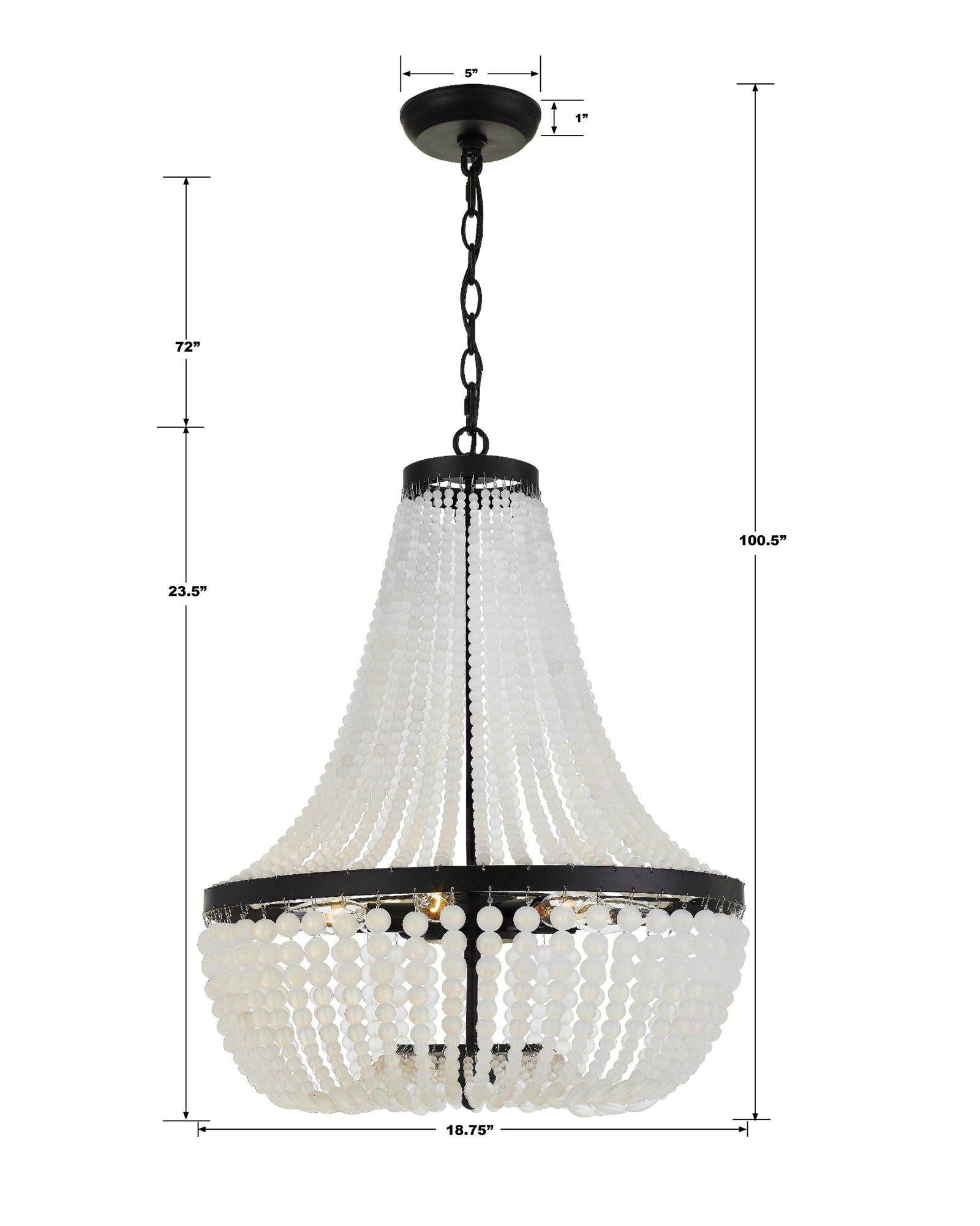 Crystorama Rylee 18" Wide Matte Black Crystal Chandelier