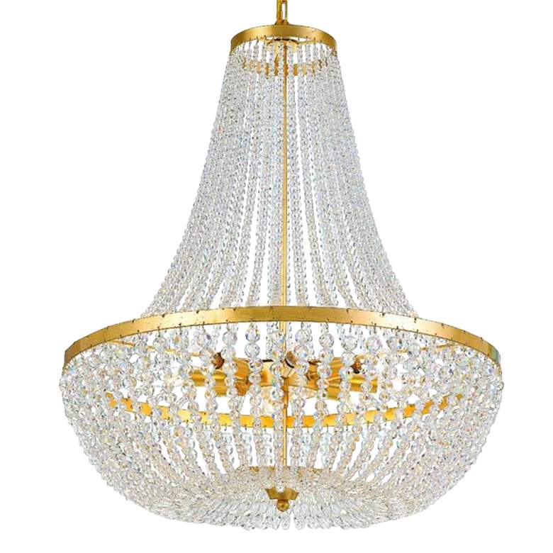 Image 1 Crystorama Rylee 24 3/4 inch Wide Antique Gold 8-Light Crystal Chandelier