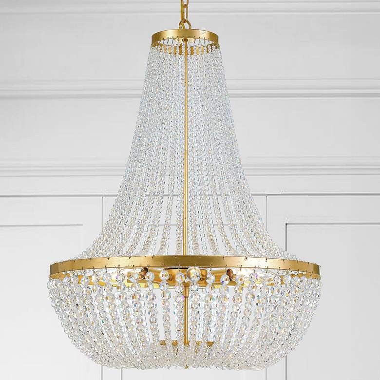 Image 1 Crystorama Rylee 24 3/4" Wide Antique Gold 8-Light Crystal Chandelier