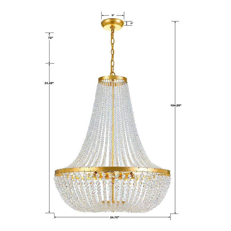 Image 7 Crystorama Rylee 24 3/4" Wide Antique Gold 8-Light Crystal Chandelier more views