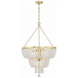 Crystorama Rylee 24 3/4" Wide Antique Gold Chandelier