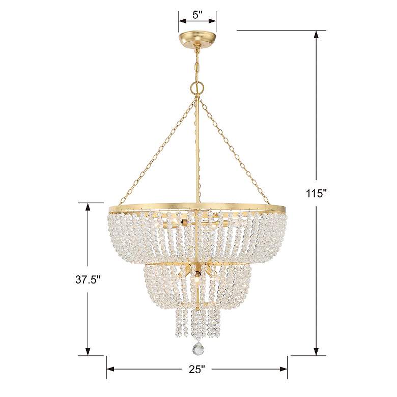 Crystorama Rylee 24 3/4&quot; Wide Antique Gold Chandelier more views