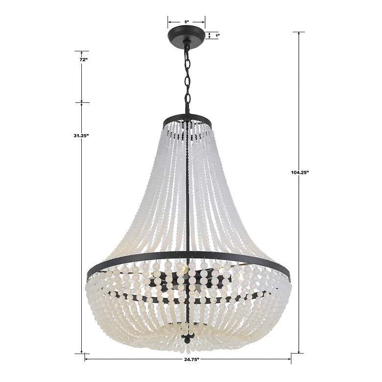 Image 6 Crystorama Rylee 24" Wide Matte Black Crystal Chandelier more views