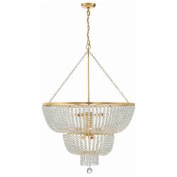 Crystorama Rylee 32" Wide 12-Light Antique Gold Crystal Chandelier