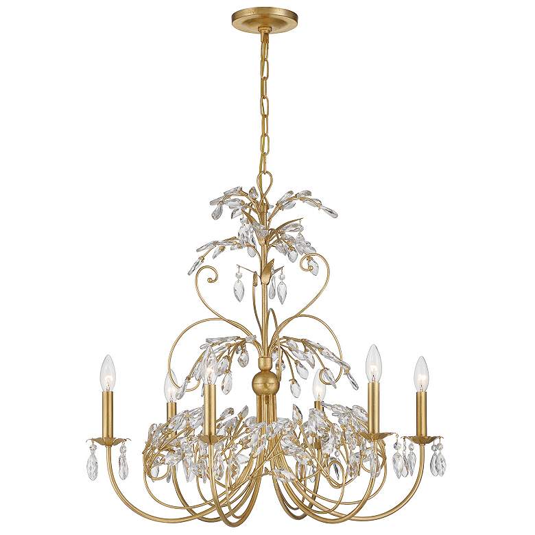 Image 4 Crystorama Sadie 29" Wide Antique Gold 6-Light Chandelier more views