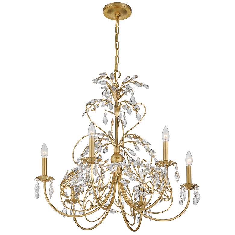 Image 5 Crystorama Sadie 29" Wide Antique Gold 6-Light Chandelier more views