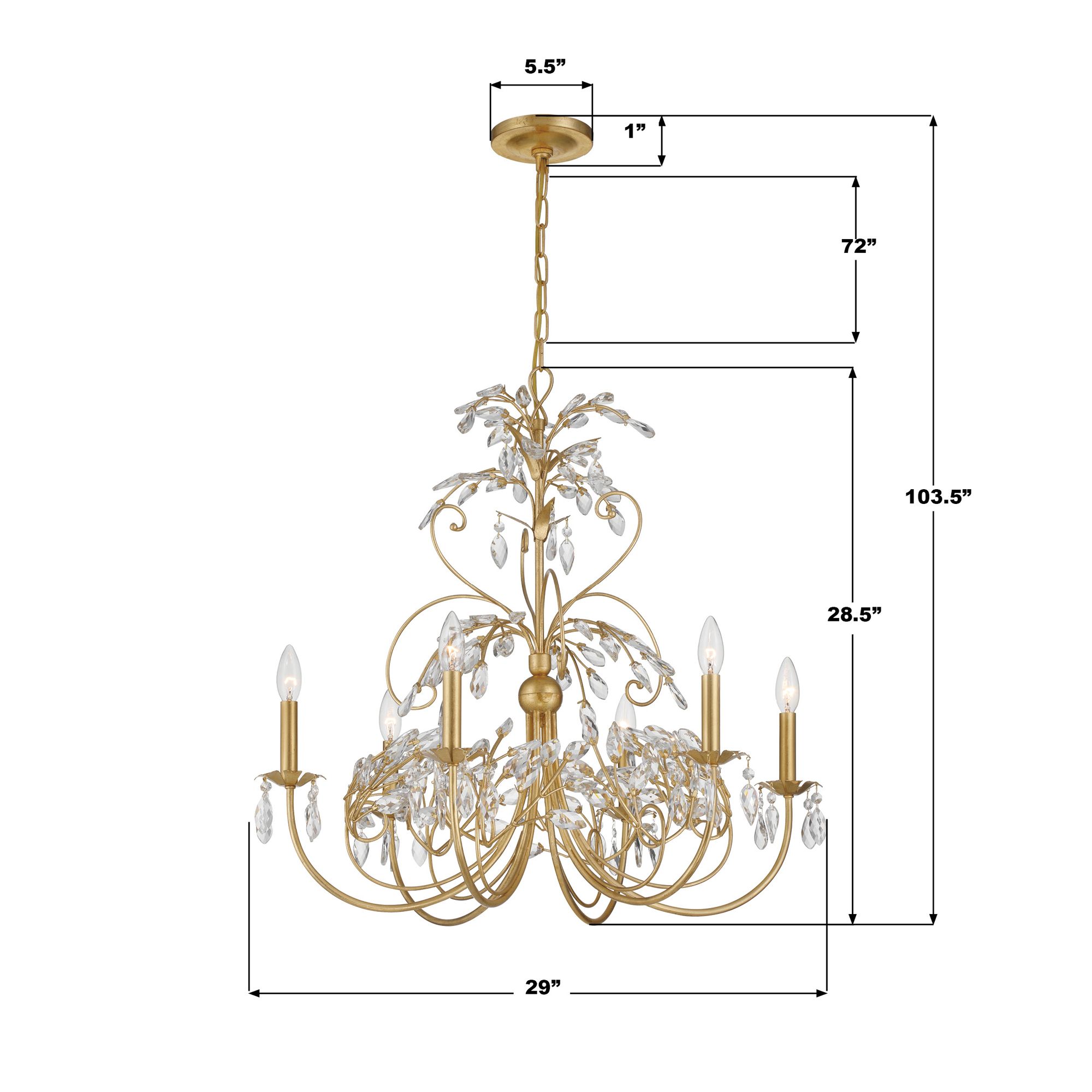 Crystorama Sadie 29" Wide Antique Gold 6-Light Chandelier