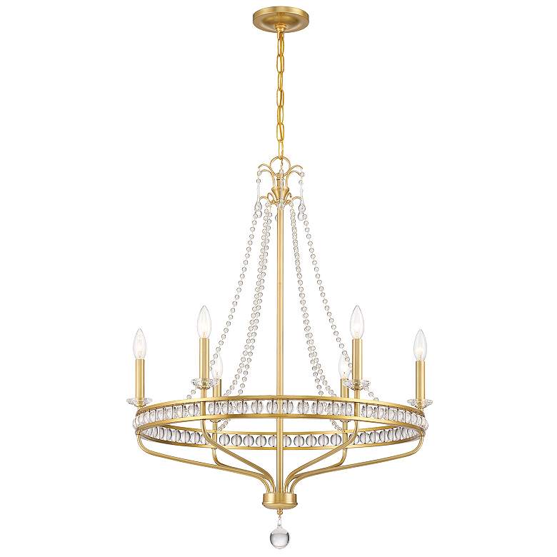 Image 1 Crystorama Seville 28" Wide Aged Brass 6-Light Chandelier