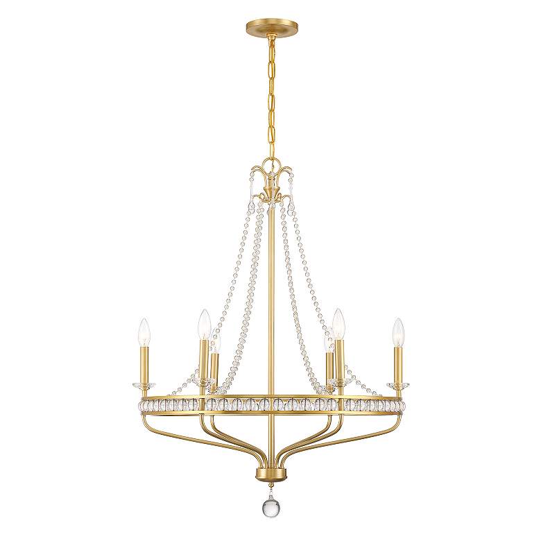 Image 3 Crystorama Seville 28" Wide Aged Brass 6-Light Chandelier more views