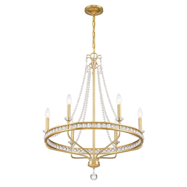 Image 4 Crystorama Seville 28" Wide Aged Brass 6-Light Chandelier more views