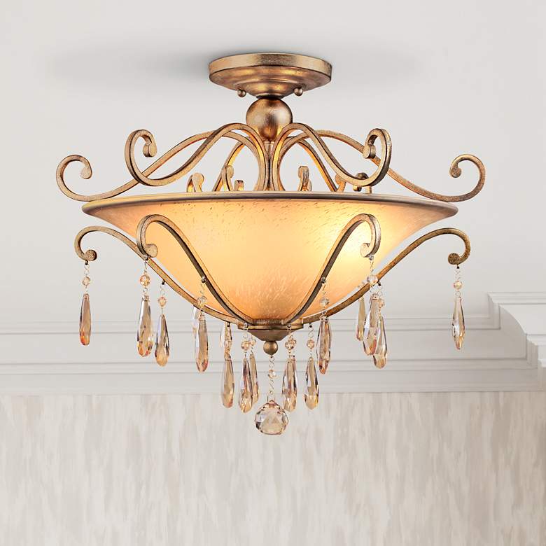 Image 1 Crystorama Shelby 21" Wide Twilight Crystal Ceiling Light