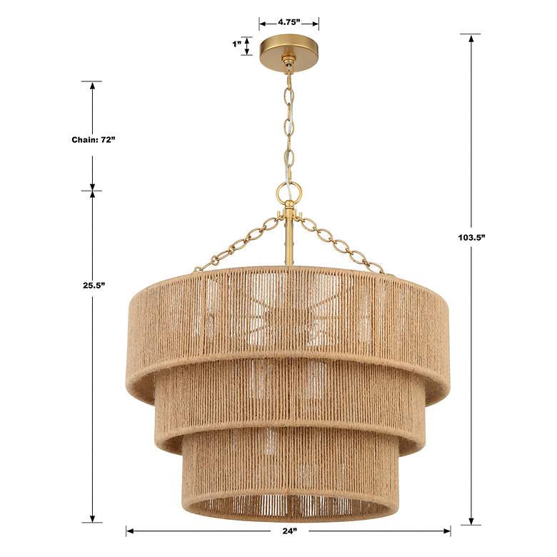 Image 7 Crystorama Shyla 24" Wide Soft Gold 10-Light Drum Chandelier more views