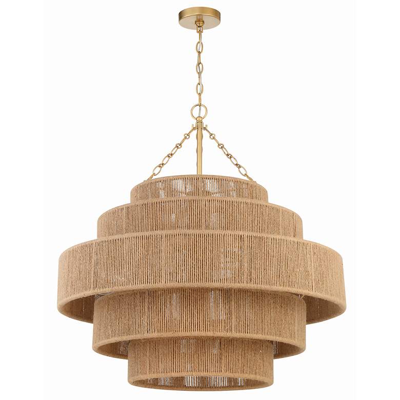 Image 3 Crystorama Shyla 32" Wide Gold Leaf 20-Light Drum Chandelier
