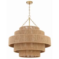 Crystorama Shyla 32" Wide Gold Leaf 20-Light Drum Chandelier