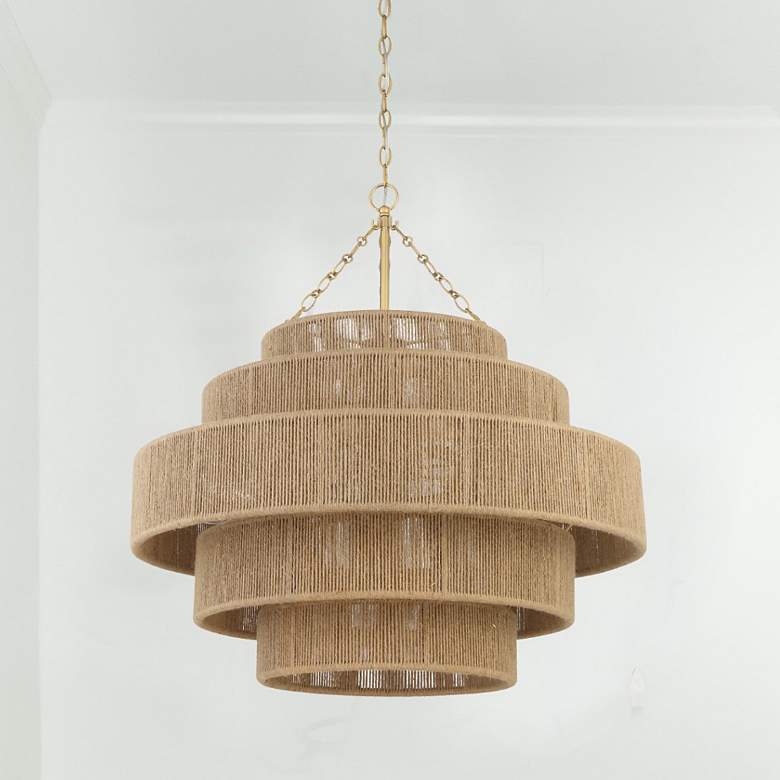 Image 2 Crystorama Shyla 32" Wide Gold Leaf 20-Light Drum Chandelier