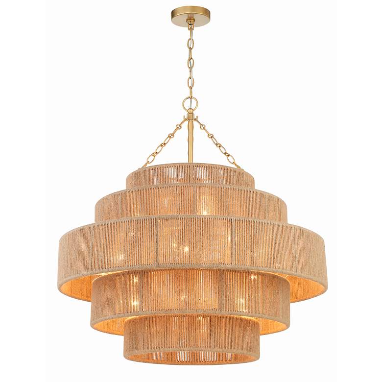Image 4 Crystorama Shyla 32" Wide Gold Leaf 20-Light Drum Chandelier more views