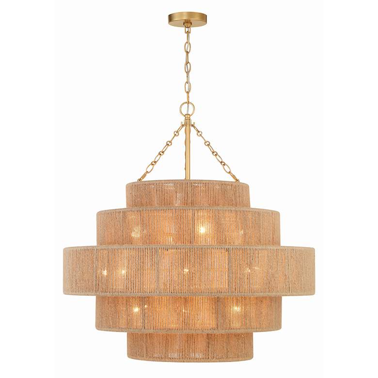 Image 5 Crystorama Shyla 32" Wide Gold Leaf 20-Light Drum Chandelier more views
