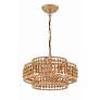 2_Crystorama Silas 16" Wide Sand Steel Wood Beads 4-Light Chandelier