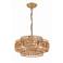 Crystorama Silas 16" Wide Sand Steel Wood Beads 4-Light Chandelier
