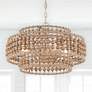 1_Crystorama Silas 16" Wide Sand Steel Wood Beads 4-Light Chandelier