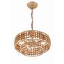 3_Crystorama Silas 16" Wide Sand Steel Wood Beads 4-Light Chandelier more views
