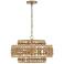 Crystorama Silas 16"W Wooden Beads and Rope Ceiling Light