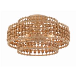 Crystorama Silas 16"W Wooden Beads and Rope Ceiling Light