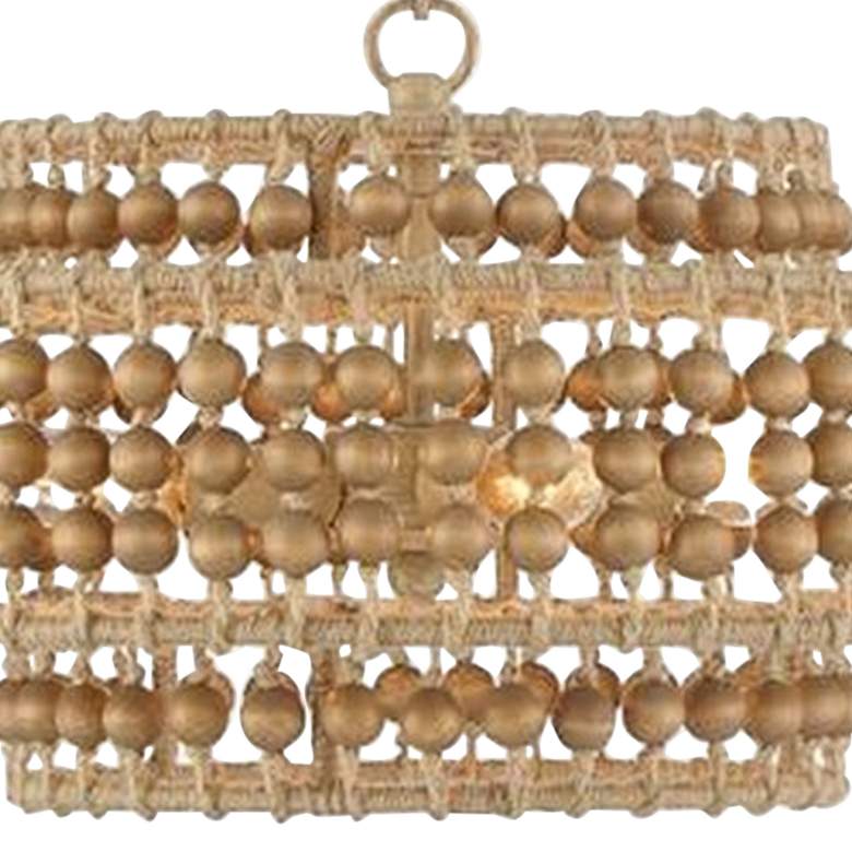 Image 3 Crystorama Silas 16 inchW Wooden Beads and Rope Ceiling Light more views