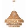 2_Crystorama Silas 30" Wide 8-Light Modern Jute Wood Bead Chandelier