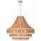 Crystorama Silas 30" Wide 8-Light Modern Jute Wood Bead Chandelier
