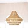 1_Crystorama Silas 30" Wide 8-Light Modern Jute Wood Bead Chandelier