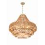 3_Crystorama Silas 30" Wide 8-Light Modern Jute Wood Bead Chandelier more views