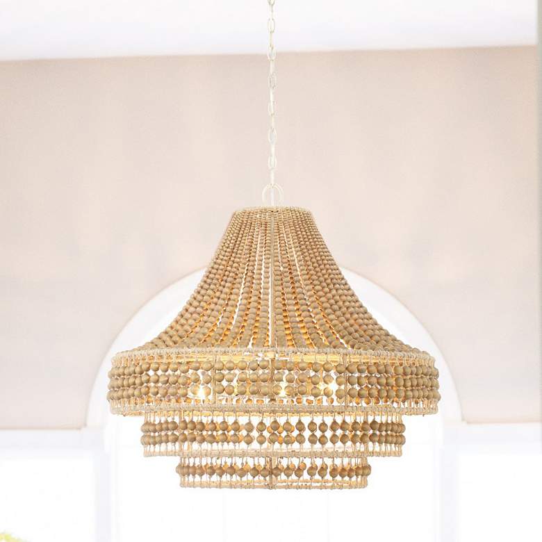 Image 1 Crystorama Silas 30"W Burnished Silver 8-Light Chandelier