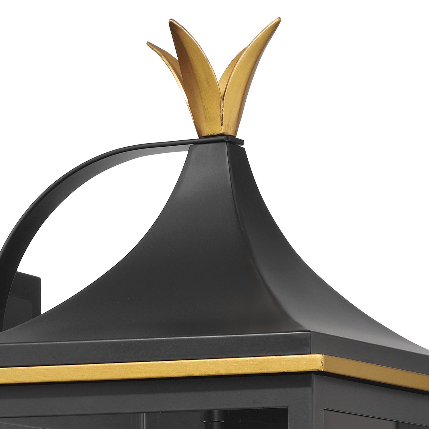 Image 6 Crystorama Simpson 10'' Matte Black + Textured Gold Outdoor Sconce more views